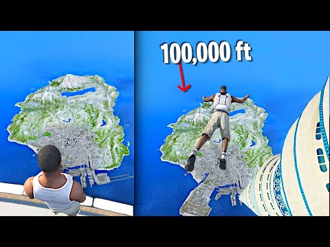 Jumping Off The TALLEST BUILDING In GTA 5.. (Mods)