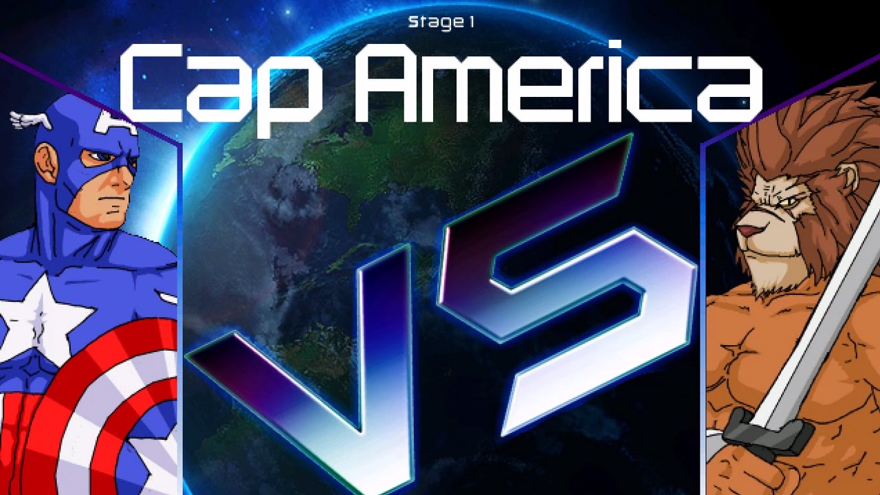 Capcom vs. World - Playing as Captain America (Mugen Game)