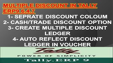 Multiple Discount in Tally Erp9 6.4.7 || Discount Entry In Tally (Hindi Video)