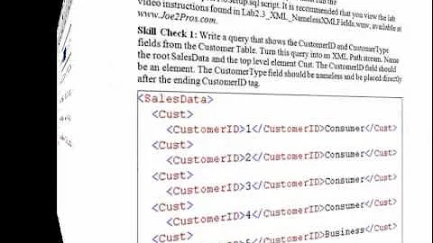 SQL2008DevVol5 Lab2 3 XML NamelessXMLFieldsGoodVideo