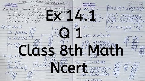 Ex 14.1, Q 1, Chapter 14, Factorisation, Class 8th Math, Ncert