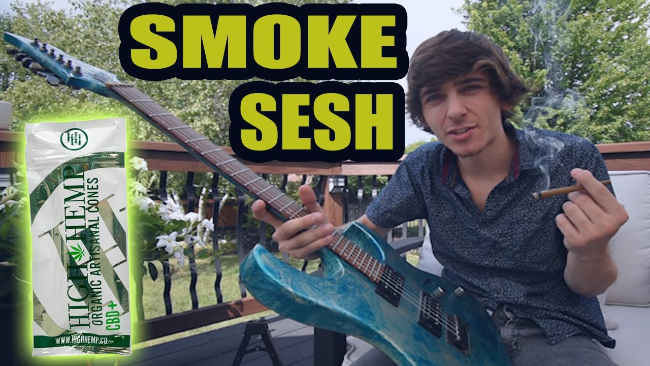 FIRST EVER High Hemp Wrap Cone SMOKE SESH + Playing Electric Guitar