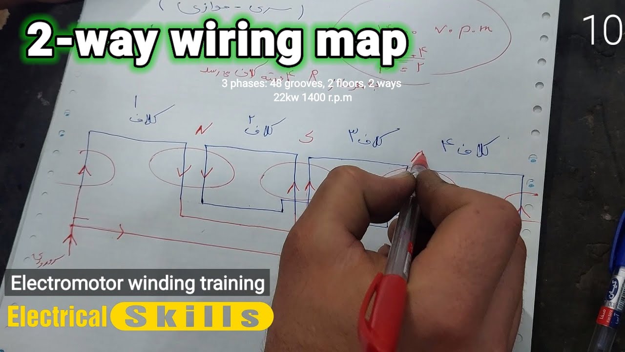 2-way wiring map / Electromotor winding training