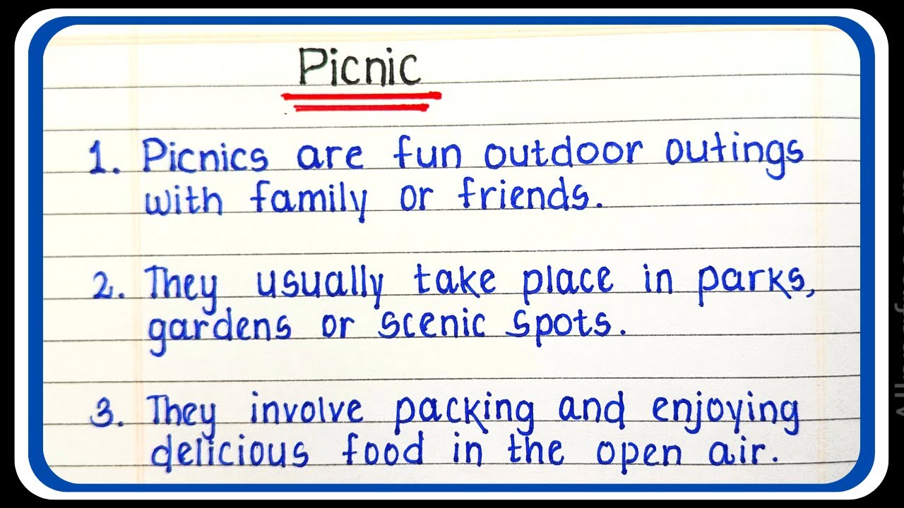 Essay on picnic in English 10 lines Picnic essay in English Picnic