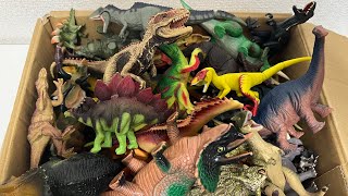箱に入った大量の恐竜フィギュアを紹介してみた。ギガノトサウルス　ステゴサウルス　Lots of dinosaur figures in box Ceratosaurus triceratops 