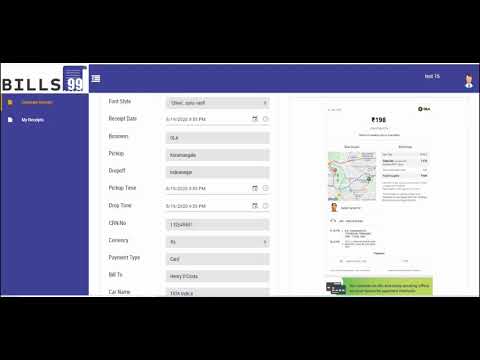 How to Generate Ola Style Receipts Using Bills99?