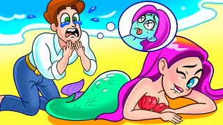 OH NO! PRINCESS MERMAID, PLEASE COME BACK! || Crazy Mermaid Makeover from Nerd to Popular Girl
