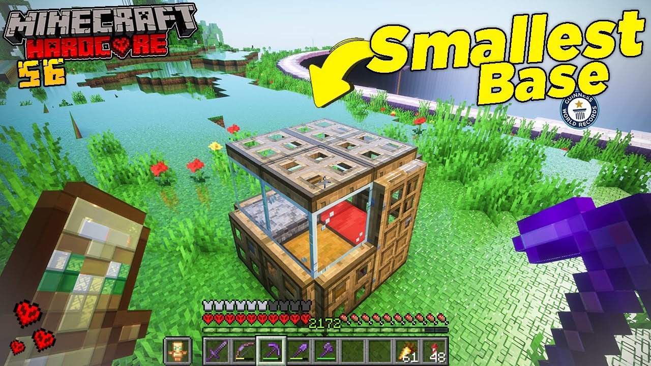 Minecraft Base Tutorial Smallest We Built The World’s SMALLEST Base In Minecraft Hardcore | 100 Days ...