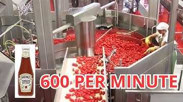 How HEINZ makes 600 BOTTLES per MINUTE of their FAMOUS KETCHUP | production line in factory