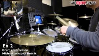 Michael Jackson - Beat it - FREE DRUM LESSON