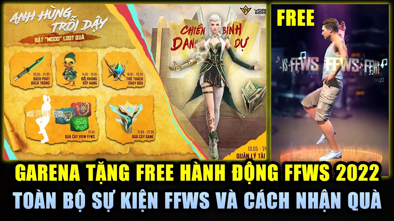 Free Fire | Garena Tặng FREE Hành Động FFWS Và 3 Skin Keo Tùy Chọn – Toàn Bộ Quà Sự Kiện FFWS 2022