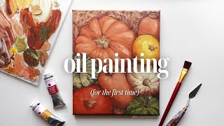 Painting with Oils for the First Time 🖌️ Autumn Still Life Art with Water Mixable Oils 🎃 Pumpkins