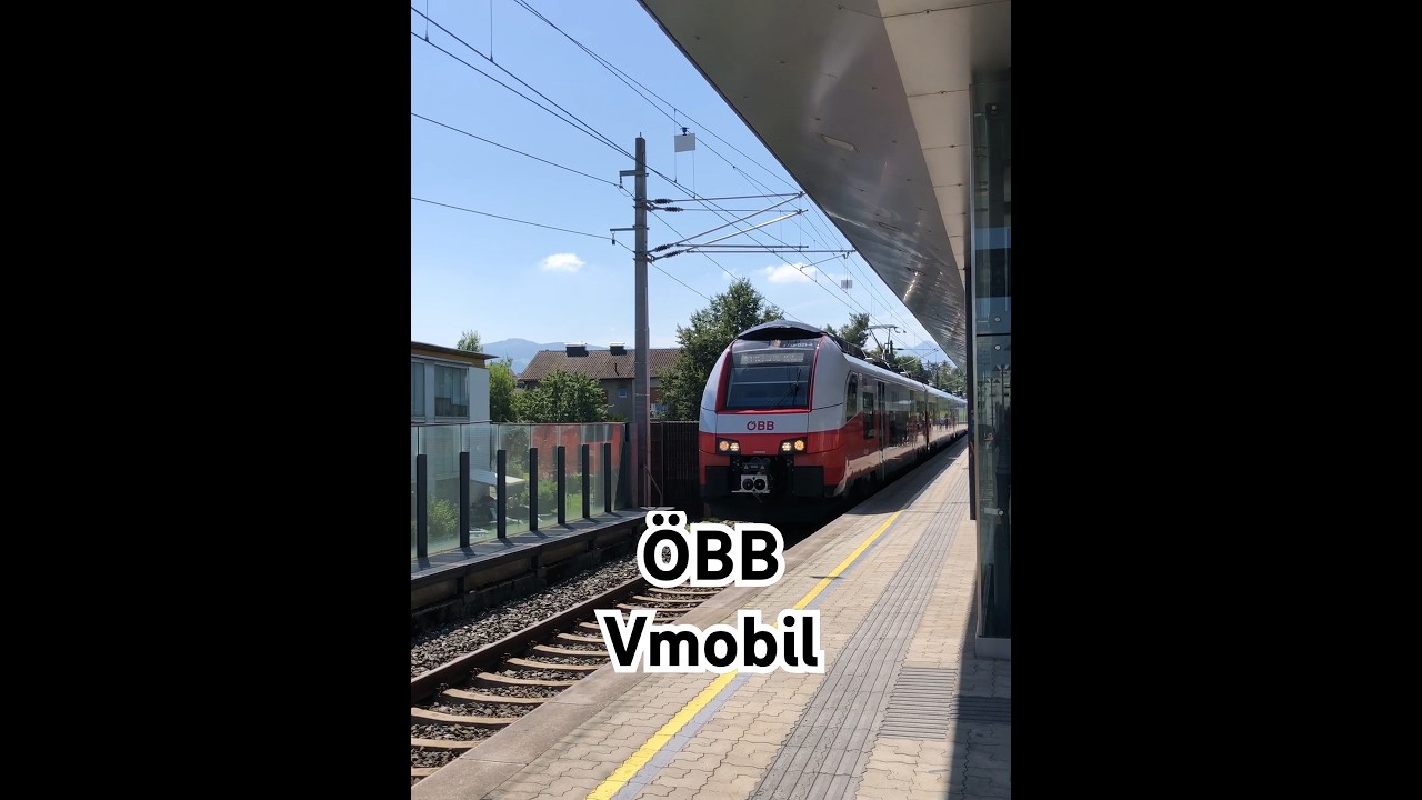 ÖBB Vmobil Sbahn Siemens Der Zug nach Bregenz. The train begins to accelerate at the Lauterach