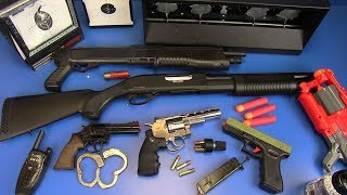 Airsoft Revolvers,Shotgun,Nerf Guns Toys ! Box of Toys