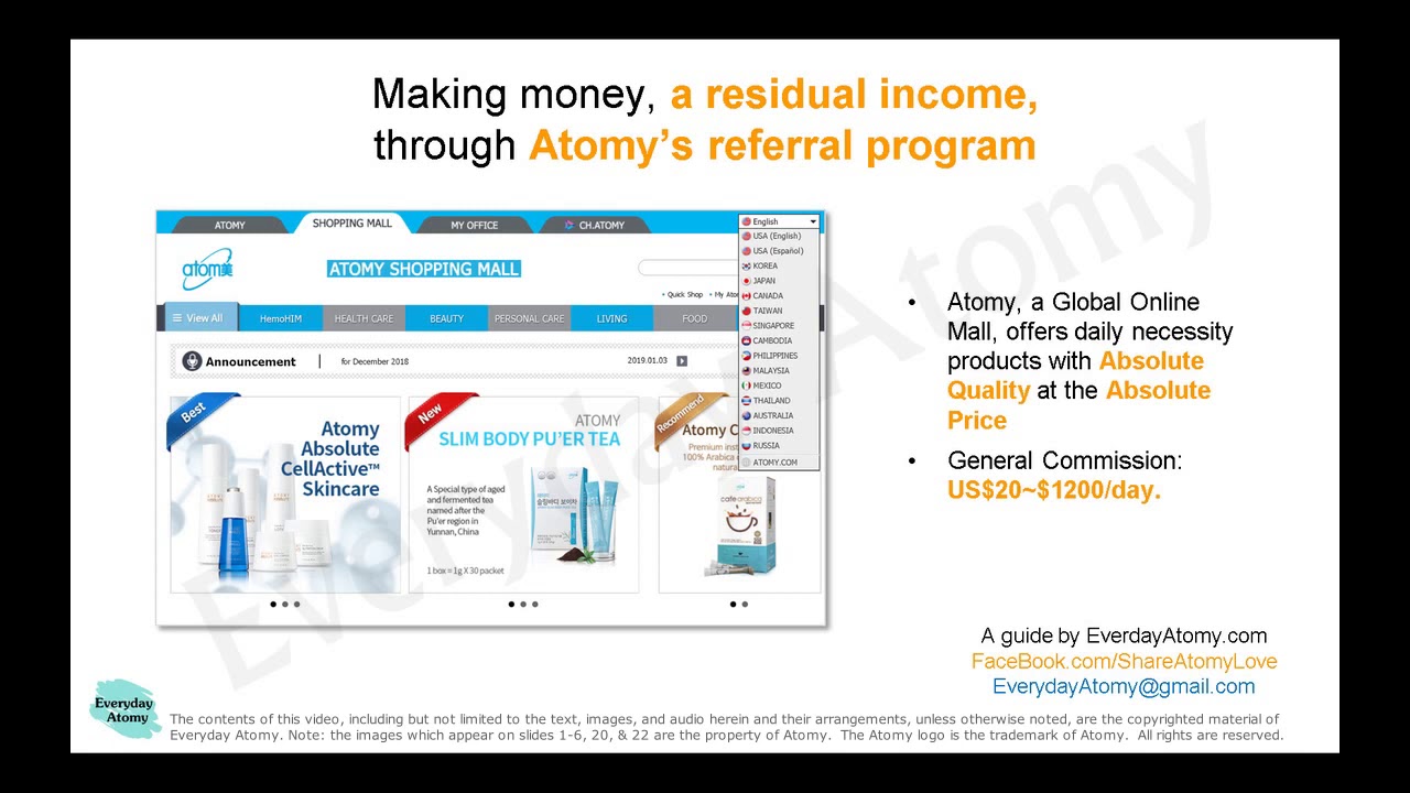 Atomy business plan in english