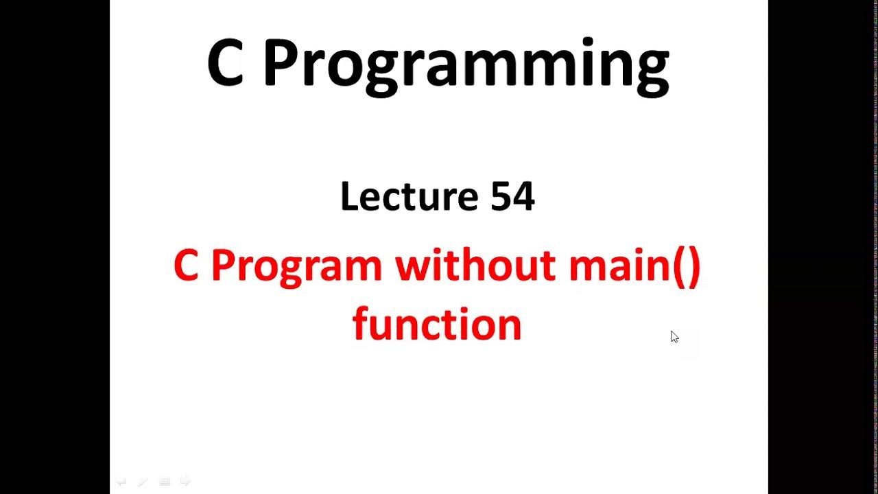 C Program without main() function - YouTube