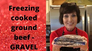 How to FREEZE COOKED GROUND BEEF - making GRAVEL - Save time!