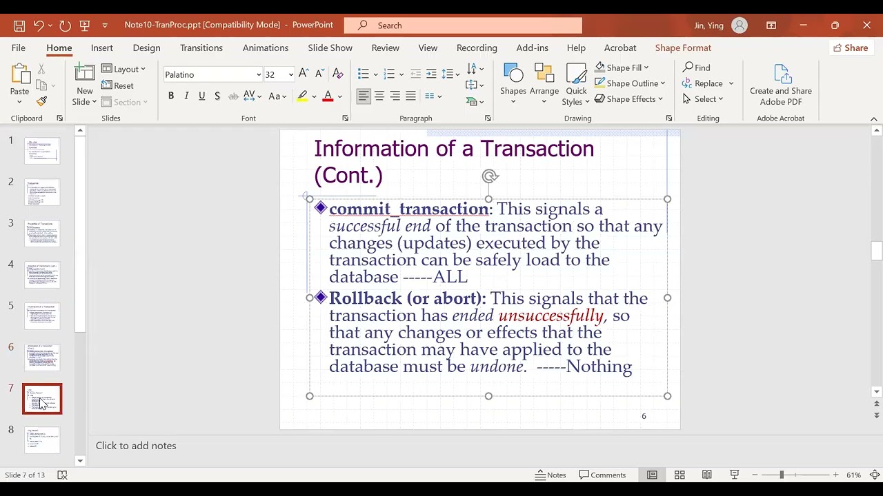 9 1 Transaction Processing Part 1 - YouTube