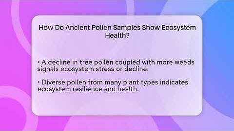 How Do Ancient Pollen Samples Show Ecosystem Health? - Explaining Ecology
