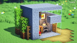 ⚒ Minecraft : How To Build a Small Survival Stone House