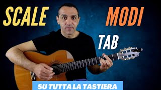 Chitarra Scala Maggiore e Modi con Tab