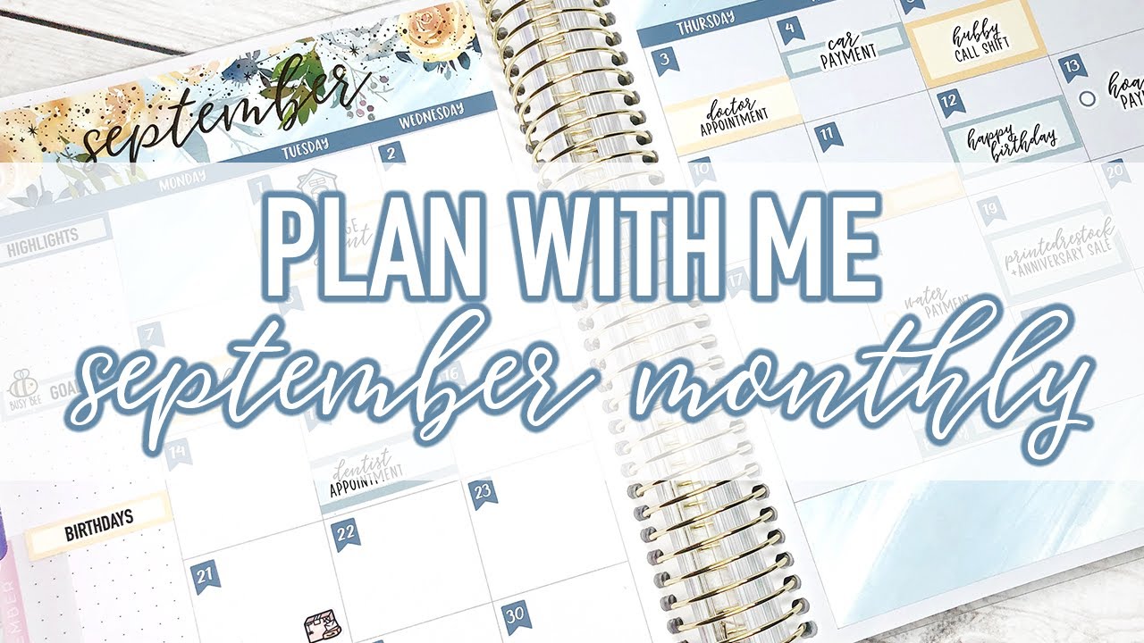 Plan With Me: September Monthly | Printables Station Stickers