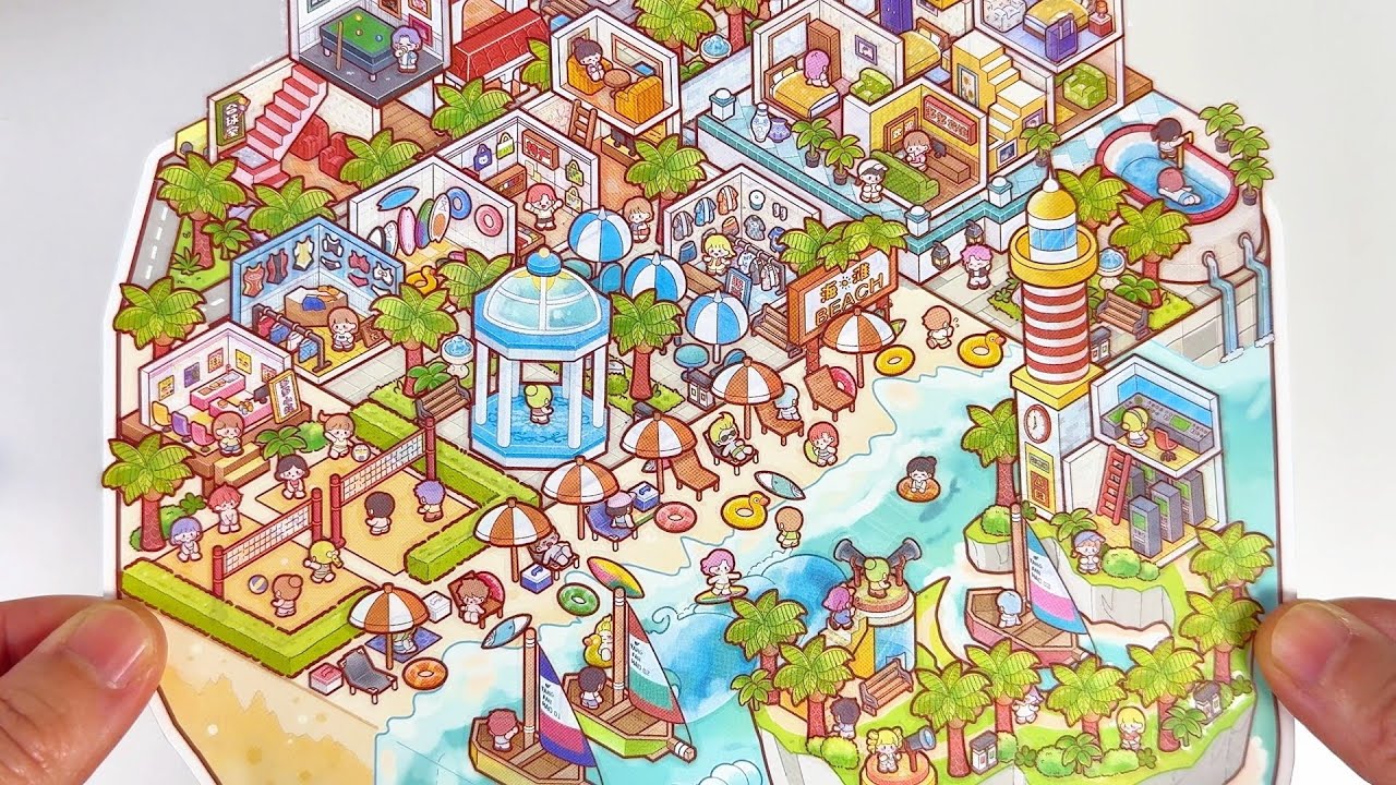 ASMR scene sticker DIY - Holiday resort