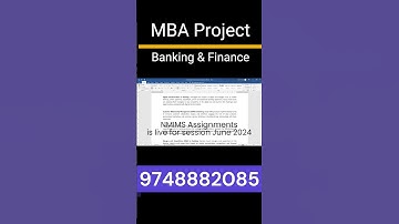 MBA Project Topics :Banking & Finance #nmims #assignment for June 2024 is live #assignmentsolutions