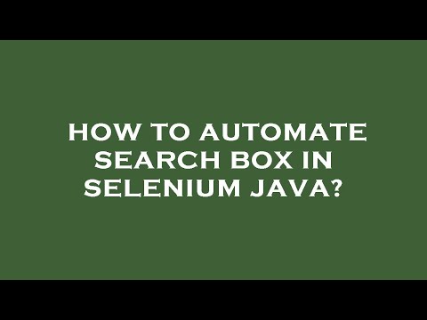 How to automate search box in selenium java?