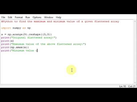 Python to find the maximum and minimum value of a given flattened array ...