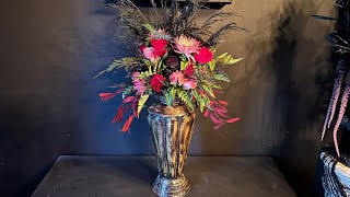 Making a Gothic Arrangement from Discount Grocery Store Flowers | DIY Dark Floral Centerpiece 🥀
