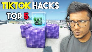 Testing TOP 5 Viral TikTok Minecraft Hacks !!!