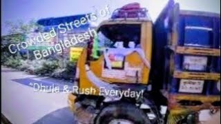 Dusty Road, Crowded Streets Real Bus Window View