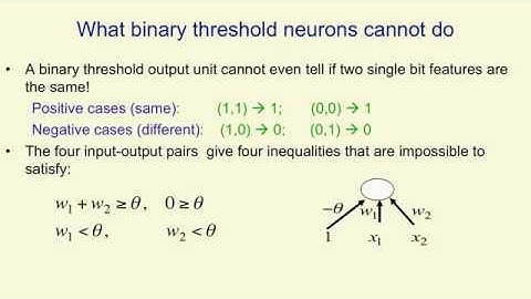 Lecture 2.5 — What perceptrons cant do — [ Deep Learning | Geoffrey Hinton | UofT ]