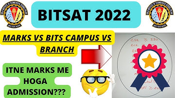 BITSAT 2022🤩 BITSAT CUTOFF MARKS  😱 BITS PILANI😍 BITS GOA BITS🥰 HYDERABAD🤩MARKS VS CAMPUS VS BRANCH
