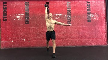 One arm overhead dumbbell split squat: contralateral