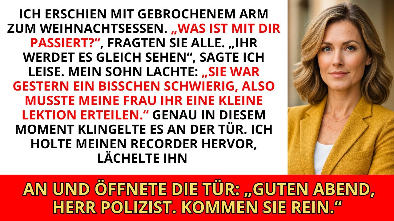 „‚Meine Frau hat ihr eine Lektion erteilt‘, sagte mein Sohn, als ich mich mit gebrochenem Arm an d..