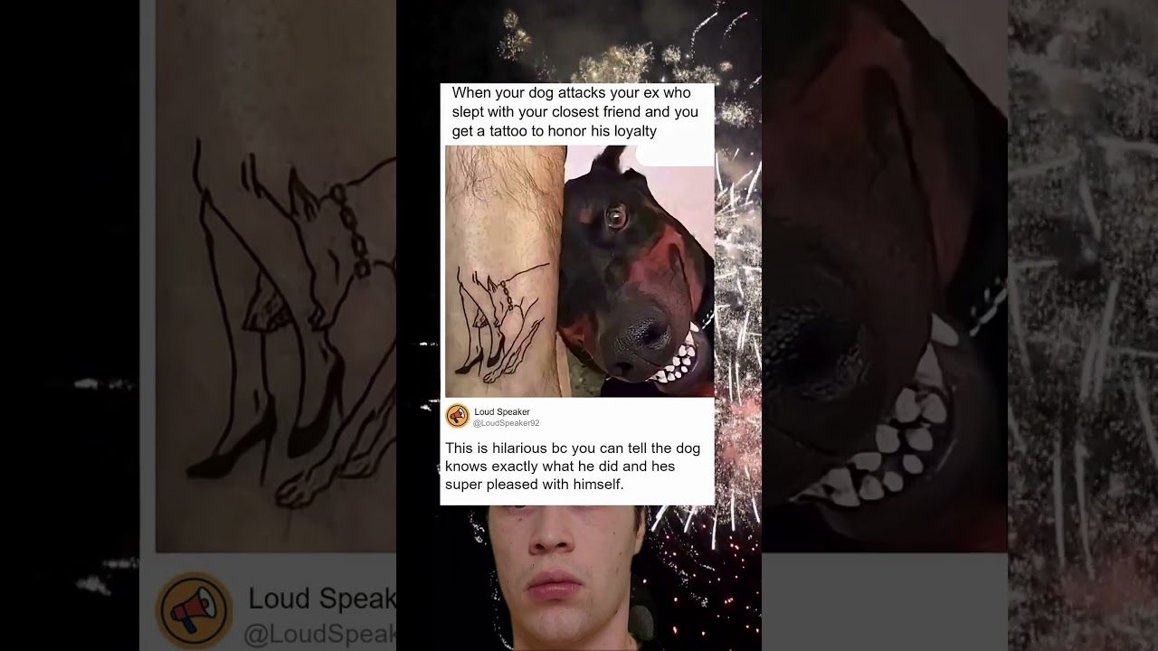 Dog’s Cheeky Grin Next To “heroic” Loyalty Tattoo