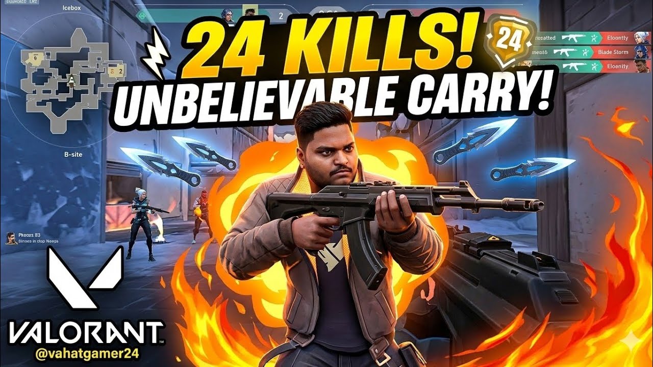 24 Kill GamePlay Video ( Valorant Rank Push ) #valorant #gaming #valorantclutchmoments 