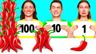 100 Capas de Alimentos Desafío | Cocina Sabrosa Hacks por KaZaZa Challenge