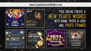 Create New Year 2024 Wishes Image, Greetings with Name, Text, Logo and Photo Frame online - FREE screenshot 2