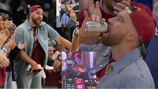 Taylor Swift Left Cringing As Travis Kelce Chugs Beer On Jumbotron During Knicks Game Date Night