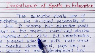 Importance of sports in education || english essay || image