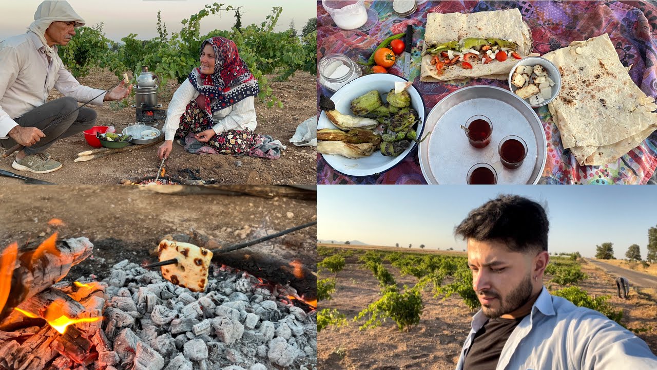 Köy Hayatna Hasret Kalanlara Üzüm Bağında Akşam Yemeği Semaverde Çay 👩‍🌾