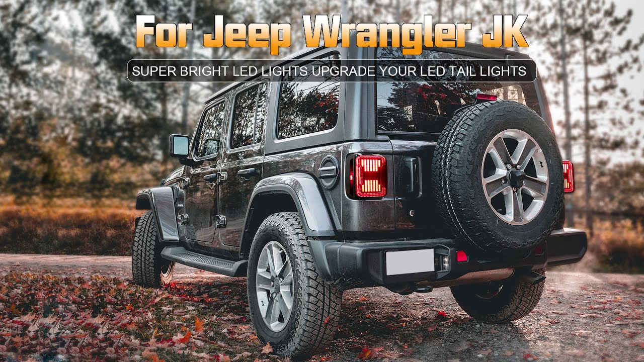 New Arrivals 2007-2018 Jeep Wrangler JK JKU Lens LED Tail Lights (2pcs