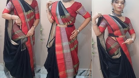 Saree draping for beginner | cotton silk saree drape |#tranding #sareedraping #howtowearsaree #wear