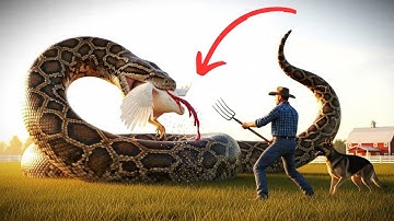 Rescue Team Saves Pigs from Giant Python Attack!"🐷🐍