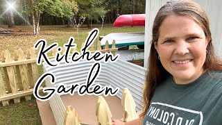 DESIGNING A KITCHEN GARDEN + 32 INCH VEGO GARDEN BED + TRIP TO LOWES FOR PICKET FENCE ✨