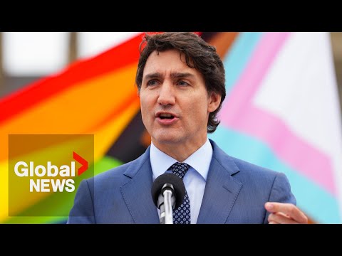 Trudeau attends pride flag raising ceremony in ottawa | full