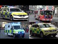 Police Cars Fire Trucks And Ambulances Responding In Trafalgar Square For 1 Hour 